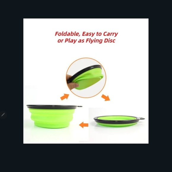 NIP Collapsible Silicone Pet Bowl Pink - Picture 5 of 6